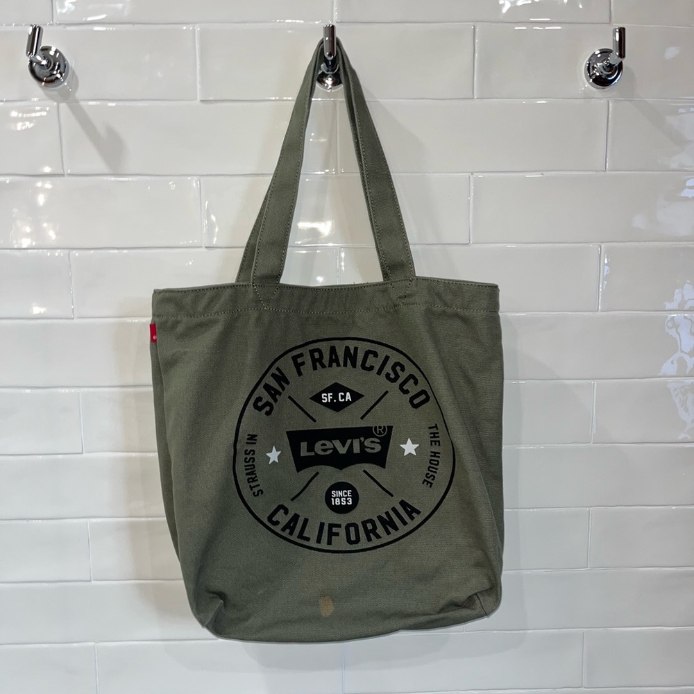 Levi's California Canvas Tote Bag Olive Green 100% Cotton